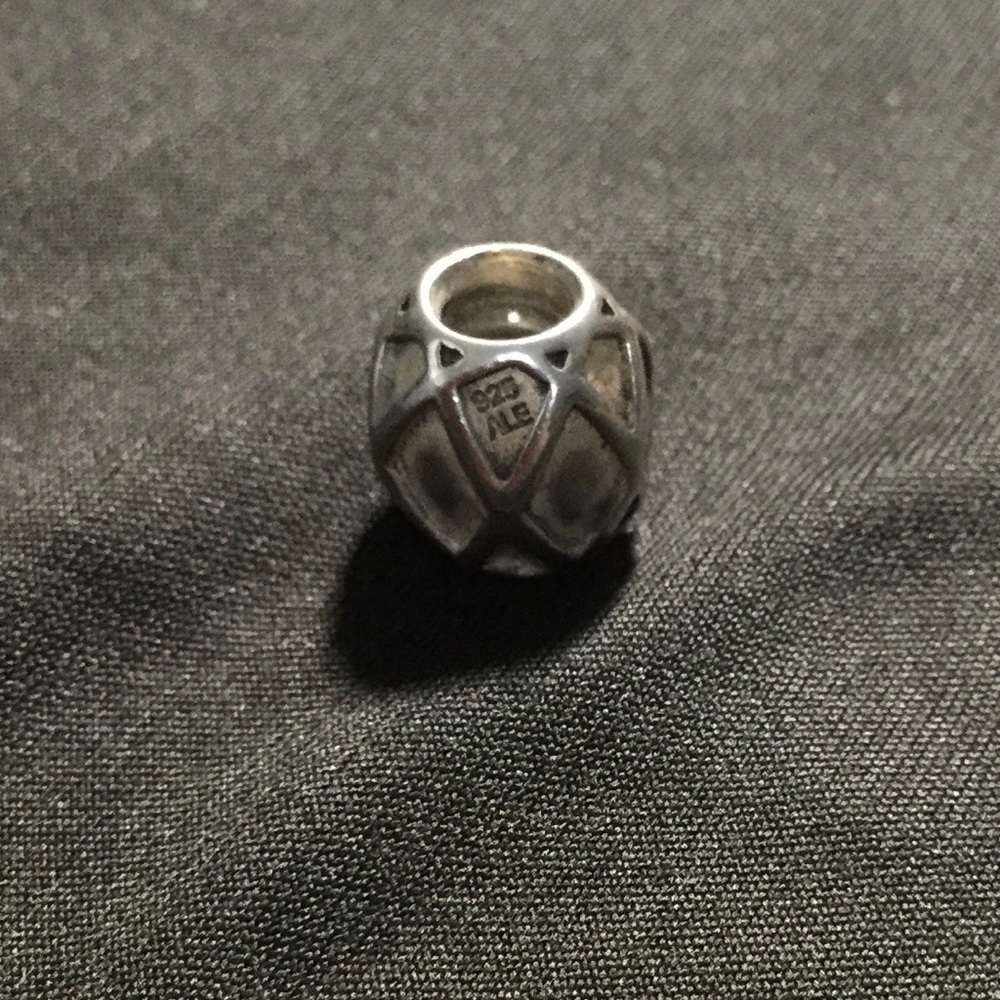 Retired Pandora Harlequin Criss Cross Charm Bead - Picture 4 of 5